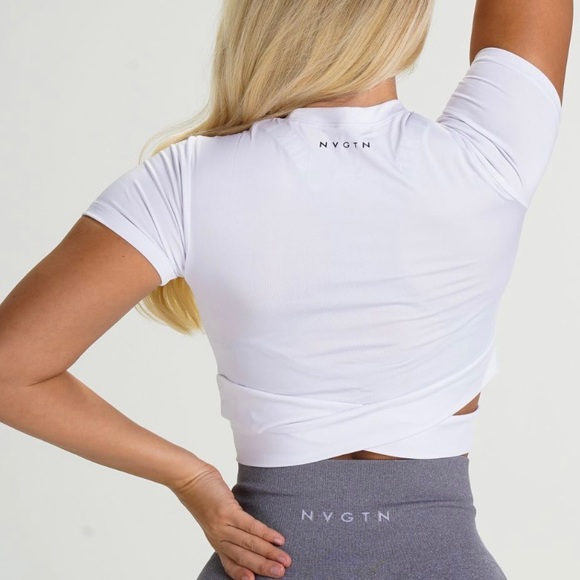 NVGTN Tops - NVGTN White Crossbody Tee XS